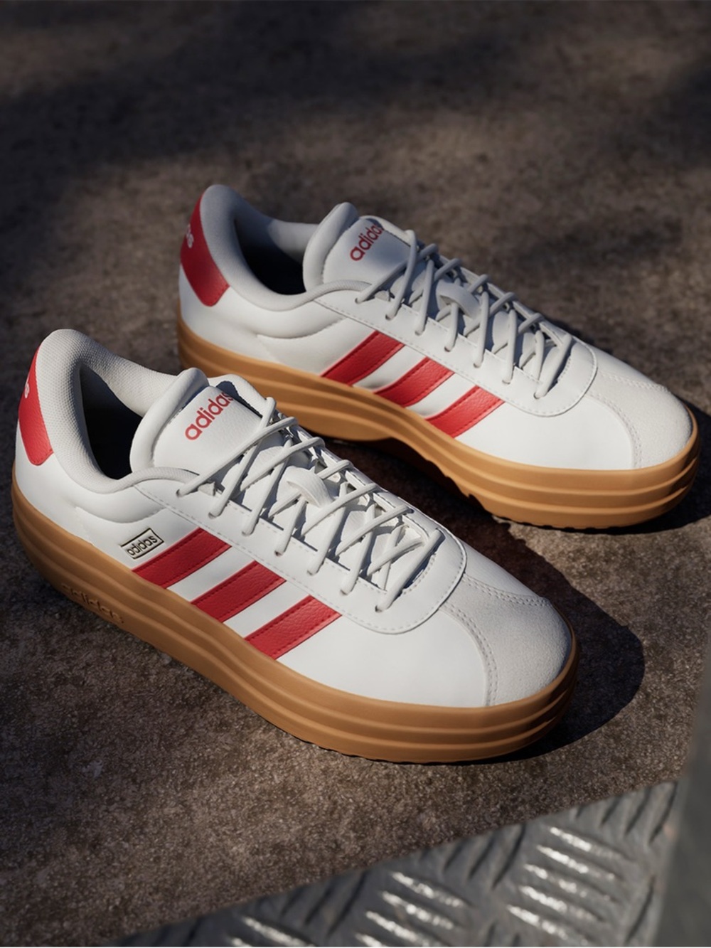 Adidas VL Court Bold 'White Scarlet Gum' red and white